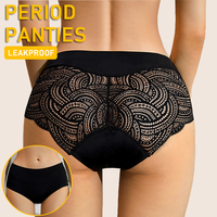 Culottes menstruelles 4 couches taille moyenne, anti-fuites, sexy, pour la physiologie féminine, sous-vêtements menstruels en dentelle pour femmes