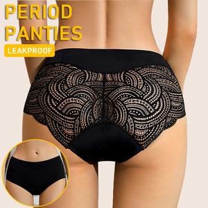 4 طبقات فترة سراويل منتصف الخصر سلس البول مانعة للتسرب مثير الأم الفسيولوجية النساء الملابس الداخلية الحيض سراويل الدانتيل فترة - Product Image 1