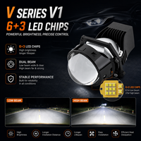 VAHID Lentille de projecteur Bi-LED 3 pouces double haute puissance, ajustement universel H4 H7 H11, module de lentille de phare de voiture pour feux de croisement et de route, kit de rétrofit