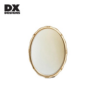 Espejo de Pared Ovalado Dorado Vintage DX DESIGNS, Espejo Decorativo con Marco Ornamentado para Dormitorio, Entrada, Sala de Estar, Decoración del Hogar