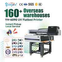 Nouvelle imprimante UV à plat 3-en-1 YINGHE 6090 à 3 têtes I1600 avec carte HOSON, caméra VPS, alimentation négative et système de circulation d'encre JHB Africa Print