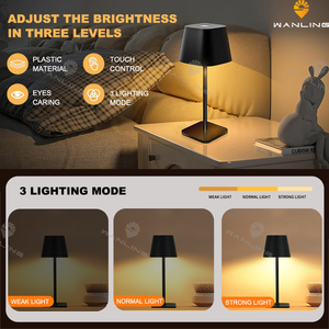 Modern Adjustable LED <strong>Table</strong> <strong>Lamp</strong> <strong>Touch</strong> Control Warm White Light Rechargeable Battery Cordless for Bedroom Dining Coffee <strong>Tables</strong> - Product Image 4