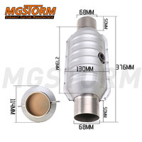 Konverter Katalitik Keramik 2.68" Inlet/Outlet 4.49"x5.12" Body, Konverter Katalitik Las untuk Sistem Knalpot Mobil, Modifikasi Pipa Depan