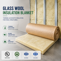 Isolation thermique et acoustique en laine de verre, couverture en laine de verre R 19 avec revêtement en kraft pour l'isolation des toits de bâtiments métalliques