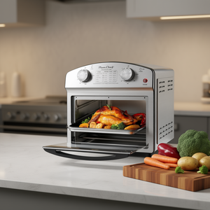 Friteuse à air Plum Chef 12 litres en acier inoxydable, commande à double bouton, 450°F, minuterie 60 minutes, usage domestique - Product Image 2