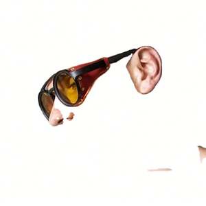 Gafas de Sol Redondas Steampunk de Cuero Retro con Protección Lateral y Logotipo Personalizado, Modelo 2021, Protección UV400 para Hombre - Product Image 1