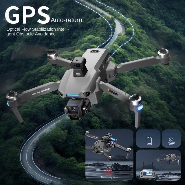 2026 New S880 Quadcopter with Large Display 12km Long-Range HD Image Transmission 3-Axis Gimbal 4K High Definition