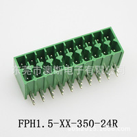 AOSI Bornier de raccordement femelle 3,5 mm FPH1.5-XX-350-24R à ressort double couche enfichable pour PCB 11-20 AWG 24A Cuivre 2 pôles simple