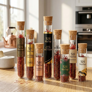 Tube en verre multi-usages avec bouchon en liège pour la maison, l'hôtel, le café - Product Image 5