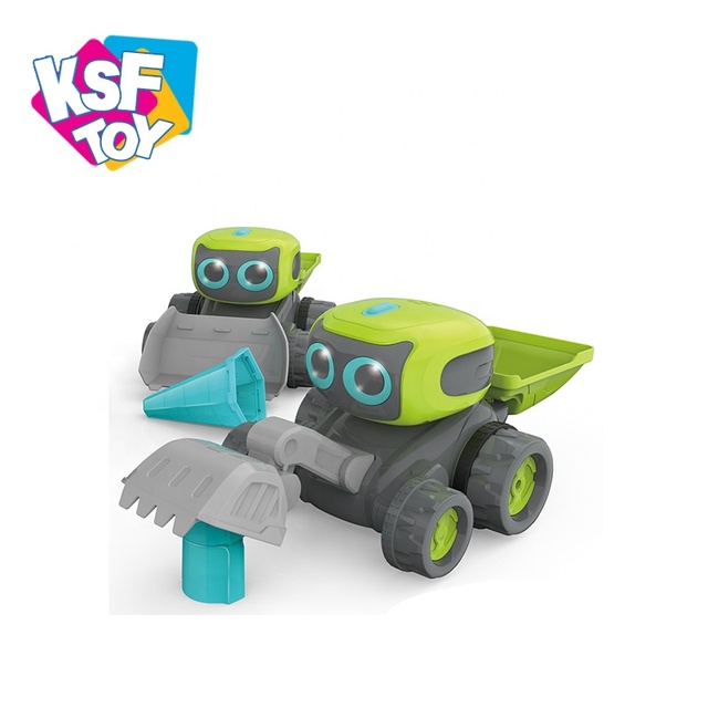 Intelligent Educational Space Engineering Team Style Truck Robot Toys Infrared Remote Control ABS Battery Operated RC Car Light