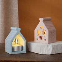 DM1133 formes d'amour et de colombes maison évidée moules à bougies en Silicone porte-bougie en béton faisant pour les décorations de chambre artisanat d'art