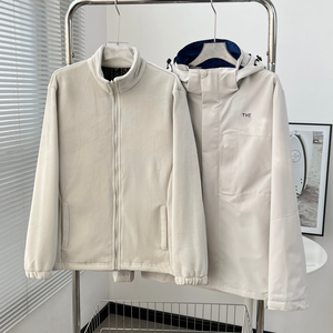 Chaqueta de algodón colorblock de lujo, ropa de doble cara, chaqueta de lana polar, chaqueta de trabajo con múltiples bolsillos, chaqueta cálida de otoño e invierno - Product Image 1