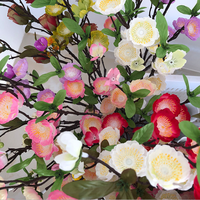 Vente chaude en gros Pêches artificielles et décorations de fleurs de branche Fleurs et plantes décoratives de qualité supérieure