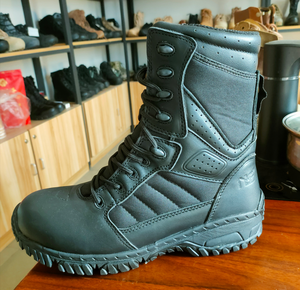 Botas Largas de Cuero DFD1201 para las 4 Estaciones: Verano, Otoño, Primavera e Invierno, Botas Tácticas Transpirables de Cuero Negro, Botas Largas a Media Pantorrilla - Product Image 6