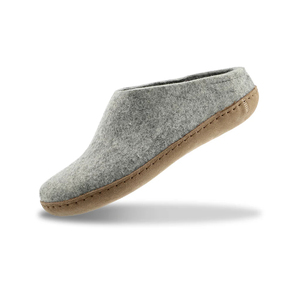 Pantoufles en <span class=keywords><strong>feutre</strong></span> de laine gris pour femmes avec logo personnalisé, semelle en daim synthétique pour un port intérieur silencieux - Product Image 4