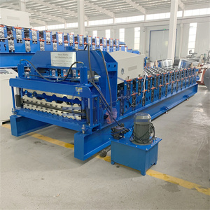 High Quality <b>Tile</b> Making Machinery Double Layer Roll Forming Machine Roofing Trapezoidal Model Making Machinery - Product Image 4