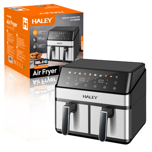 Friteuse à air électrique Haley, grande taille, double tiroir, feuille de mémo magnétique carrée <span class=keywords><strong>pour</strong></span> la maison, friteuse à air <span class=keywords><strong>pour</strong></span> voiture, chips, tableau des temps inclus - Product Image 1