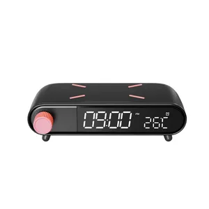 Nhà Máy Giá bán đa chức năng kỹ thuật số thông minh đồng hồ báo thức 10 Wát sạc không dây với LED hiển thị nhiệt độ không dây chargin