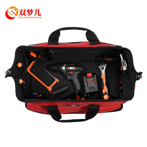 กระเป๋าใส่เครื่องมือ Shuangmenger สีแดง กันน้ำอเนกประสงค์ ความจุ 200 ปอนด์ กระเป๋าสะพายไหล่ ผ้าอ๊อกซ์ฟอร์ด รุ่น GJ001 - Product Image 5