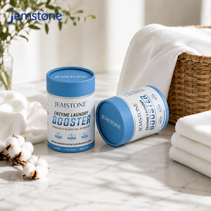 Boîte d'emballage cylindrique en carton kraft biodégradable pour perles de lessive imprimées sur mesure, capsules et amplificateurs de parfum - Product Image 1