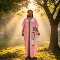 26 Grandes Robes amples en polyester pour femmes, grandes tailles, à manches longues ou courtes, décontractées, à rayures, avec broderie ballon, vente en gros, vêtements d'exportation