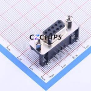 D-DMR009PF-D002 D-Sub/VGA Connector Bent Lead Through Hole Connector Standard D-Sub Female 9P Right Angle Insert - Product Image 1