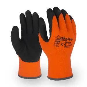 SKYEE maxiflex thermal latex coated level 5 protection winter cut resistant anti-impact safety hand gloves for construction