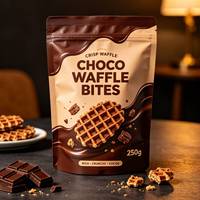 Sachet Doypack à fermeture éclair de qualité alimentaire pour biscuits gaufrettes, résistant à l'humidité et aux odeurs, emballage givré personnalisé, vente en gros directe usine