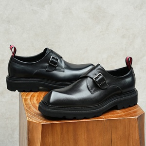 Chaussures en cuir à semelle épaisse pour hommes, style coréen, respirantes, à lacets, rehaussantes, polyvalentes, décontractées et habillées, en cuir véritable pour l'été - Product Image 4