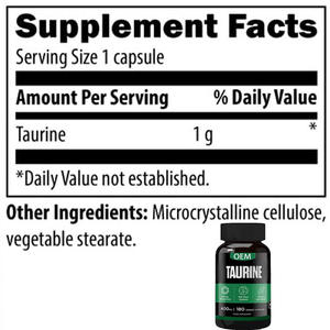 Capsules de taurine de qualité alimentaire à marque privée ASAP, complément sportif à base de plantes, 500 mg pour adultes - Product Image 2