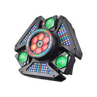 Iluminación QSE, Efecto Ojo de Abeja de 3 Brazos, Iluminación LED RGB Dinámica y Colorida, Rotación de 360°, Decoración para Fiestas, Efecto Fantasía