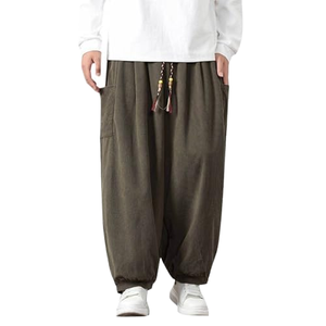 Baggy Grey Sweatpants <b>Men</b> Wide Leg Streetwear Joggers Oversized Loose Fleece Sport Casual 100% Cotton Pants & Trousers - Product Image 1