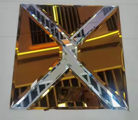 Latar belakang ubin mosaik kaca kristal persegi 4mm gaya Tiongkok Modern untuk dekorasi dinding eksterior dapur kolam untuk Hotel