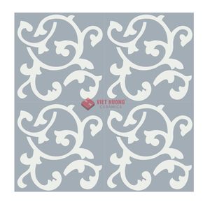 Baldosa de cemento encausticada estilo mediterráneo 200x200mm, pintada a mano, para suelos de hormigón. Exportación global B2B desde Vietnam. - Product Image 1