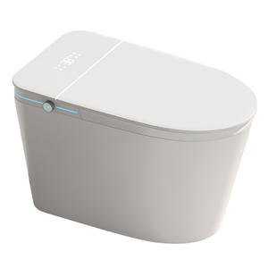 WC intelligent avec couvercle automatique, siège chauffant, fixation au sol, double circuit d'eau chaude, restriction de pression d'eau, drainage en S - Product Image 5