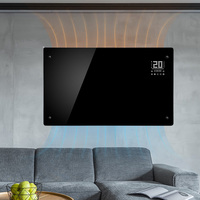 Chauffage mural électrique intelligent à panneau de verre noir, contrôlable par application, à économie d'énergie, pour la maison, le bureau et l'hôtel (vente en gros)