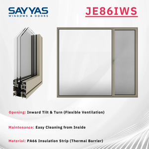 Paquete <span class=keywords><strong>de</strong></span> Puertas y <span class=keywords><strong>Ventanas</strong></span> <span class=keywords><strong>de</strong></span> Aluminio con Aislamiento Térmico, Eficiencia Energética <span class=keywords><strong>para</strong></span> Climas Fríos, <span class=keywords><strong>Ventanas</strong></span> Sayyas JE86-IWS - Product Image 3