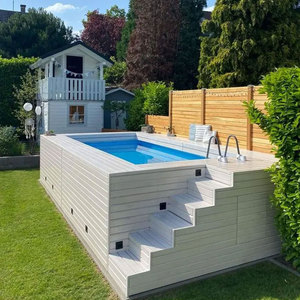 Piscine extérieure moderne spa personnalisée piscine hors sol composite <span class=keywords><strong>bois</strong></span> plastique petite taille maison - Product Image 1