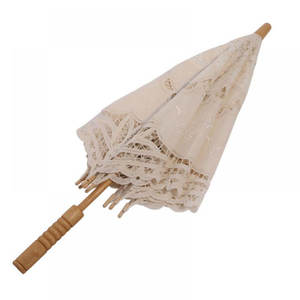 Экологичный женский белый кружевной зонт от солнца 60 см - Product Image 4