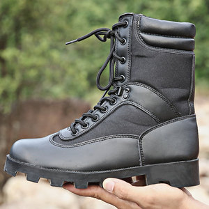 รองเท้าบูททหาร TSB04 สีกากี พื้นรองเท้าปานามา หนังสีดำ สำหรับเดินป่า - Product Image 6