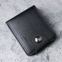 Portefeuille décontracté pour homme avec porte-cartes multiples, pince à billets courte et porte-monnaie, double rangée de cartes, doublure en polyester, vente en gros