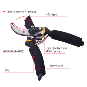 Rust-Proof Stainless Steel Pruning Shears Heavy Duty Garden Clippers Thick Branches Professional Bypass <strong>Pruner</strong> with Safety Lock - Product Image 5