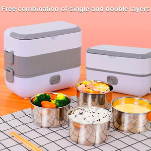 Large Capacity 4L Multi-Functional Electric Lunch Box Intelligent <b>Plug</b>-<b>In</b> Reservation Heating Portable Office Worker Food Heater - Product Image 6
