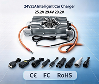 Pengisi Daya Baterai Li-ion 24V25A 25.2V29.2V29.4V untuk Mobil, Pengisi Daya Baterai Lifepo4 untuk Mesin Pembersih Lantai Robot AGV