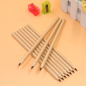 Alat Tulis Grosir Grosir Batang Bulat Kayu Bulat Pensil Alami HB dengan Logo Cetak Kustom - Product Image 2