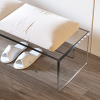Banc à chaussures minimaliste de luxe américain, banc long en acrylique pour l'entrée de la maison, meuble de couloir