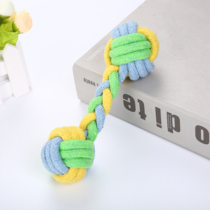 Jouet pour chien en corde de coton tressée, haltère, pour nettoyer les dents, jouets à mâcher pour chiens de petite et moyenne taille - Product Image 4