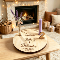 Dragonfly CustomWood Cadeau Fête des Mères OEM ODM Plaque Anniversaire 2-4 Ans Nom Âge Numéro Vase Porte-bougie Logo Personnalisé