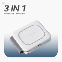 NEWQi Mini Chargeur Portable à Induction Magnétique Sans Fil 3-en-1 à Charge Rapide pour Téléphone Portable et Écouteurs