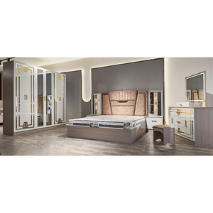 <span class=keywords><strong>Ensemble</strong></span> de <span class=keywords><strong>Chambre</strong></span> <span class=keywords><strong>Adulte</strong></span> Complet Style Turc Luxe Supérieur, Grand Lit Double avec Cadre en Bois, Mobilier de <span class=keywords><strong>Chambre</strong></span> Moderne pour la Maison - Product Image 2
